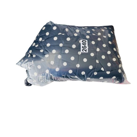 Navy White Polka Dot Puffer Vest Loft Womens XL - Picture 7 of 7